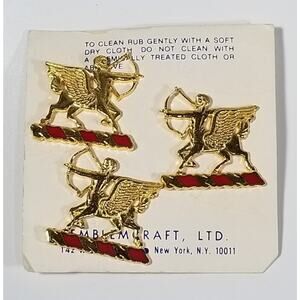 LOT OF 3 Vintage 6th Field Artillery Regiment DUI Unit Crest Pins E25 Hallmark